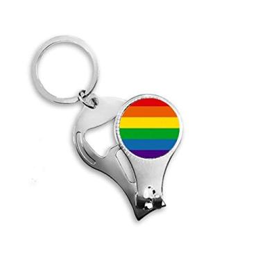 Imagem de Arco-íris Gay LGBT Alicate de unhas com chaveiro e abridor de garrafa