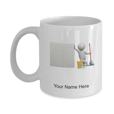 Imagem de SpreadPassion Caneca de limpeza personalizada, copo de café mais limpo, ideia de presente de limpeza, copo de limpeza personalizado, caneca de café de 325 ml