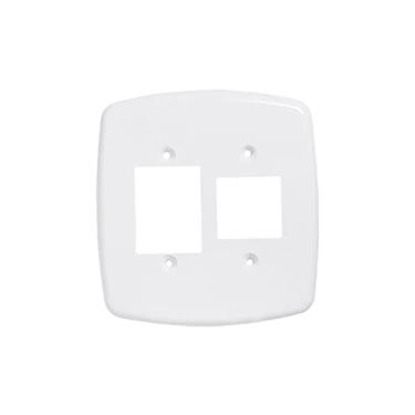 Imagem de Placa 4x4 para 1 interruptor de 3 teclas + 1 interruptor de 2 teclas - cor branca