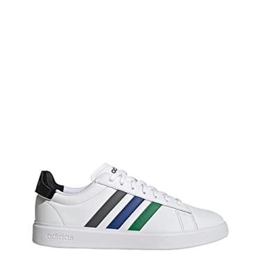 Imagem de adidas T nis masculino Grand Court 2.0, Branco/Verde/Azul Royal, 11.5