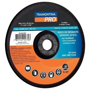 Imagem de Disco De Desbaste Para Aço Inox 9" Tramontina Pro Tramontina