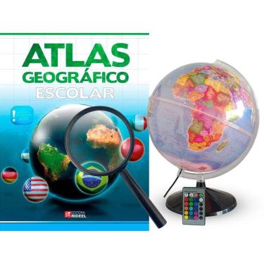 Imagem de Globo Terrestre Prisma 30cm + Lupa + Atlas - Cores Vibrantes