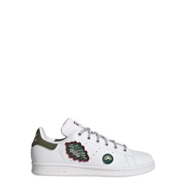 Imagem de adidas Originals Tênis infantil unissex Stan Smith, Branco/verde-oliva Strata/marrom pré-amado, 6 Big Kid