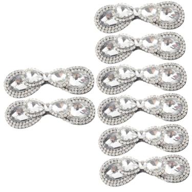 Imagem de COHEALI 4 Pares flor de sapato de arco decoração de vidro enfeites de casamento sapatos de noiva clipes de sapato encantos de sapatos decorativos clipes de jóias de sapato miçangas decorar