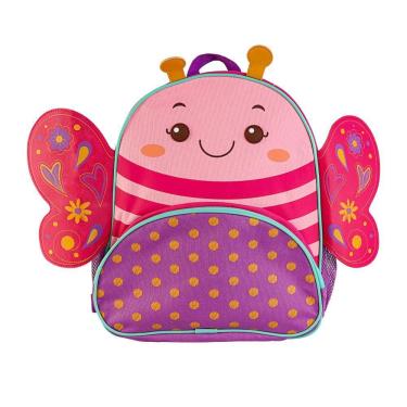 Imagem de Mochila Escolar Infantil Com Alças Clio Pets Borboleta Rosa