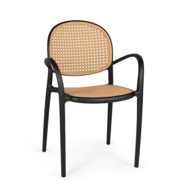 Imagem de Cadeira De Jantar Roma Com Braço Para Sala E Cozinha - Preto - Império