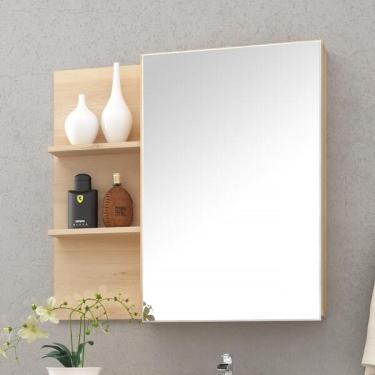 Imagem de Armário Aéreo Com Espelho Para Banheiro Branco