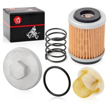 Imagem de Tampão de drenagem de óleo e filtro de óleo de mola Para YAMAHA SR185 XT225 BW200 TTR225 TTR230 TW200 MOTO-4 YFM 200 225 Bear Tracker 250 YFM250 Timberwolf 250 YFB250