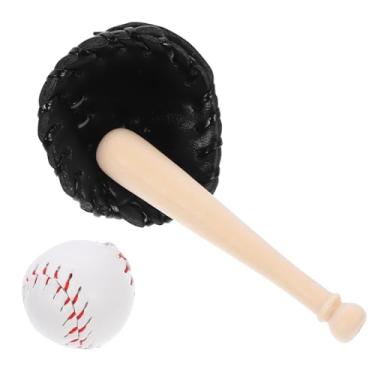Imagem de STAHAD 1 Conjunto briquedos menino brinquedo para meninos decorações de bolo de beisebol min luva de beisebol softbol brinquedos ao ar livre mini beisebol decorativo mini taco de beisebol