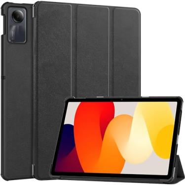 Imagem de Capa Smart Case Compatível Para REDMI Pad SE 11'' 2023 -Preto Leve, PU de qualidade,Anti-impressões digitais,Resistente a arranhões (Observação：Não serve para REDMI PAD 10.6'')
