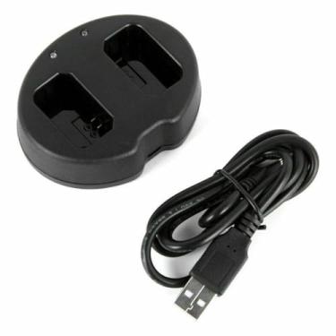 Imagem de Carregador de bateria digital de canal duplo de alto desempenho, carregador USB duplo com cabo USB para Sony A5000/ A5100/ A6000/ A6100/ A6300/ A6500/ A7R / A7S