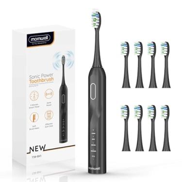 Imagem de Escova de dentes elétrica Sonic – Limpeza 5x mais eficaz, 8 cabeças de escova, 4 modos, design de baixo ruído para adultos