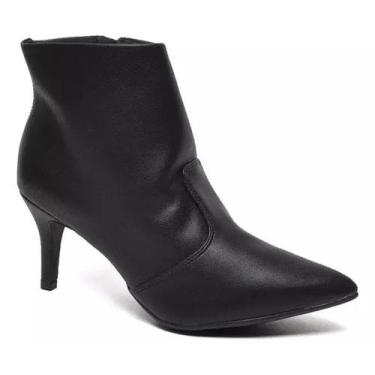 Imagem de Bota Material Sintético Salto Fino Feminina Bebecê Preto Ref T4318-235