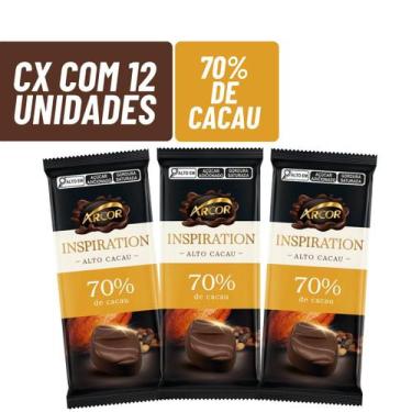 Imagem de Kit 12X Chocolate Amargo 70% Cacau Inspiration 80G - Arcor