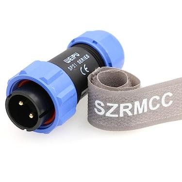 Imagem de SZRMCC Conector SP21 2 pinos macho 12V 30A conector circular de aviação IP68 impermeável industrial para estação de energia solar BLUETTI AC200MAX (macho reto)
