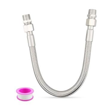 Imagem de Nahntaipy Mangueira jumper compressor, 1/5.1 cm NPT macho 50.8 cm comprimento 450 PSI e 398.9 °C, com dois adaptadores macho de 1/5.1 cm (ambos os encaixes giram livremente)