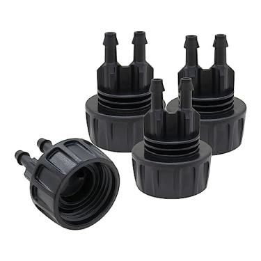 Imagem de Hooshing 4 peças de tubos de irrigação por gotejamento de 1/4 polegada para torneira adaptadores de mangueira de jardim convertem 3/4 polegadas para 1/4 polegada 2 conectores de mangueira de