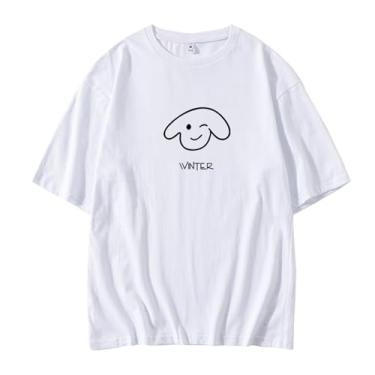 Imagem de Camiseta Aespa Concert My Synk estampada com desenho animado algodão gola redonda manga curta, Branco de inverno, 3G