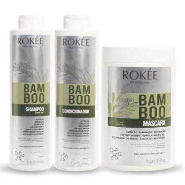 Imagem de Kit Rokée Shampoo + Condicionador 1L + Máscara Bamboo