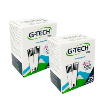 Imagem de Kit 100 Tiras Reagentes Medição de Glicose G-Tech Vita - Teste Glicemia (100 Unidades)