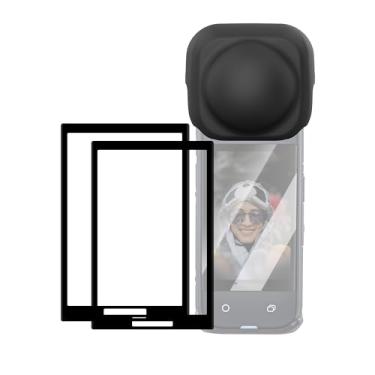 Imagem de Tampa de lente + protetor de tela para acessórios insta360 X4, capa protetora de lente de silicone de vidro temperado anti-riscos para Insta 360 X4
