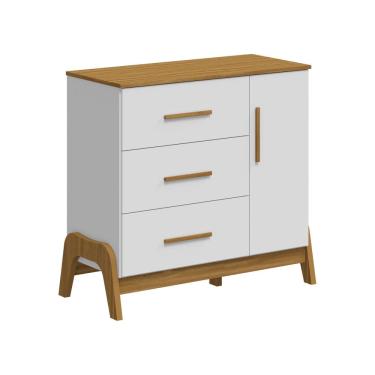 Imagem de Cômoda Retrô Guti Moveis Peroba 03 gavetas 01 porta MDF