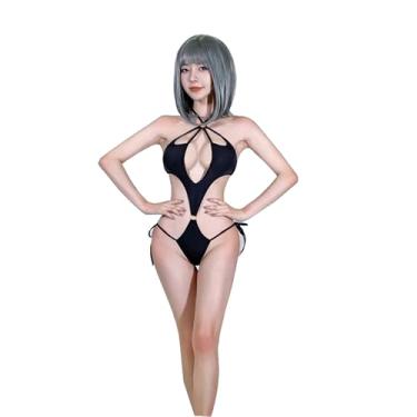 Imagem de SINMIUANIME Lingerie feminina sexy lingerie japonesa sexy cosplay mulher gato e coelho feminino (7863 preto)