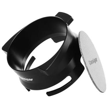 Imagem de Coosigar Funil dosador de café expresso de 54 mm e conjunto de tela de disco, funil de filtro de portafilter mãos livres com gatilho de moedor. Serve para portafilters Breville de 54 mm. Tela
