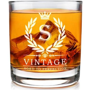 Imagem de Copos à moda antiga, presentes de aniversário para homens, copo de uísque personalizado de 325 ml, para homens, monograma gravado, copo para homem, presente de bourbon personalizado para pai que tem
