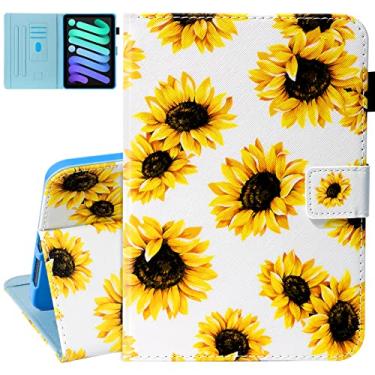 Imagem de Dteck Capa para iPad mini A17 Pro/A15 Bionic de 8,3 polegadas, 7/6ª geração, versão 2024/2021, capa protetora de couro sintético com hibernar automático e suporte ajustável, capa fólio leve e bonita