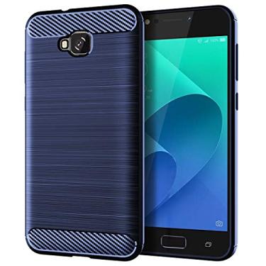 Imagem de NEKOYA Capa ASUS ZenFone 4 para selfie, sensação macia, proteção total, anti-arranhões e impressões digitais + capa de celular resistente a arranhões para ASUS ZenFone 4 Selfie azul