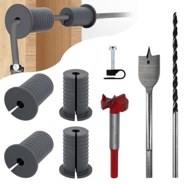 Imagem de Kit de roteamento de cabos Starlink, kit de instalação de cabos, acessórios de montagem, 6 ilhós, broca de pá de 2,5 cm, broca reforçada de 2,5 cm, broca de 1,6 cm, 30 grampos de parede (kit de