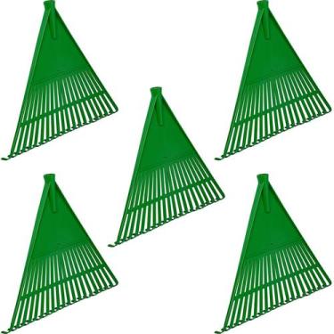 Imagem de Kit 5 Vassouras de Plástico Jardim Grama Rastelo Sem Cabo FS - Unidas