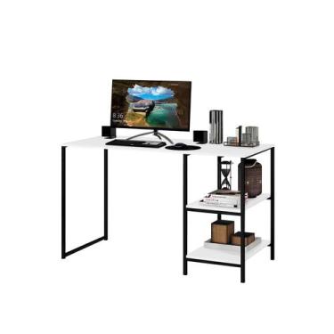 Imagem de Mesa Industrial c/Estante Baixa 120X50X73cm C/02 Prateleiras Para Escr