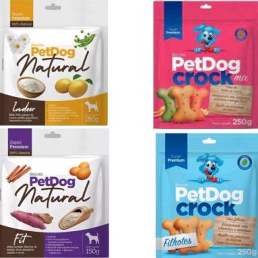 Imagem de Kit 4 Petdog Natural E Crock Super Premium Para Cães - Pet Dog