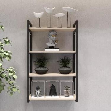 Imagem de Prateleira suspensa estilo industrial com design moderno e elegante co