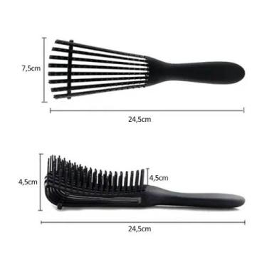 Imagem de Escova Para Cabelo Cacho Pente Polvo Preto - Bc Bora Colega Shop