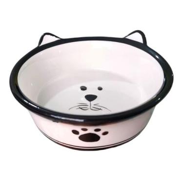 Imagem de Comedouro Porcelana Elegante Carinha de Gato 340 ml - The Pets Brasil