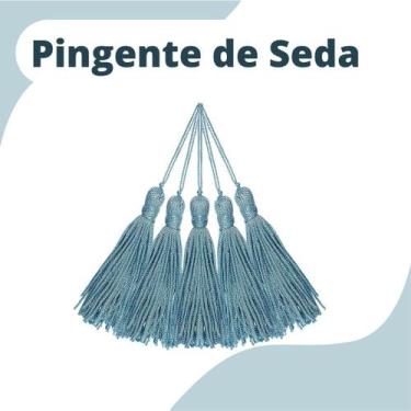 Imagem de Pingente De Seda Tassel - Franja - Azul Hortênsia - Com 50 Unidades - 