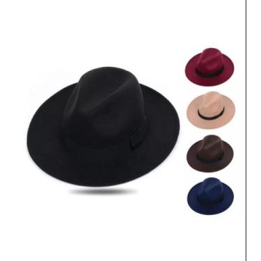 Imagem de Chapéu Feltro Fedora Veludo Inverno Moda Feminina e Masculina Cores Un