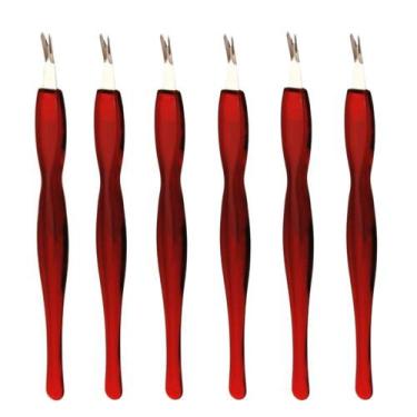Imagem de Kit Com 6 Aparadores De Cutículas Ponta Em "V" Marco Boni, Vermelho