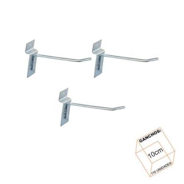 Imagem de Gancho Para Painel Canaletado 10cm Zincado Kit 110 Unidades - LM Balco