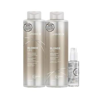 Imagem de Joico Blonde Life Brightening Shampoo 1L Condicionador 1L Oil 100ml