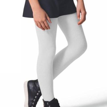 Imagem de Meia Calça Canelada Fio 80 Selene 9555-002 Infantil, P, Branco