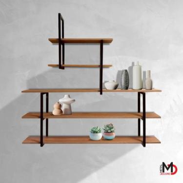 Imagem de Estante industrial Suspensa Para Sala, Cozinha e Escritório Design Con