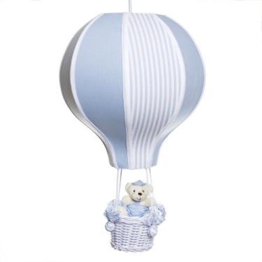 Imagem de Lustre Balão Grande Azul Com Ursinho Quarto Bebê Infantil - Potinho de
