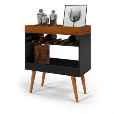 Imagem de Aparador Buffet Balcão Cantinho do Café com Nicho Adega e Pés Palito R