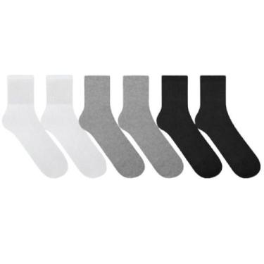 Imagem de Kit Meias Basic 6 Pares Dallf Cano Longo Rotook - Tam 39-44, Tricolor,