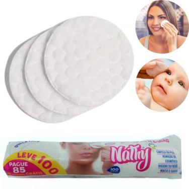 Imagem de Algodão Em Disco P/ Limpar Pele Rosto Olhos Macio Absorvente Pct Com 1