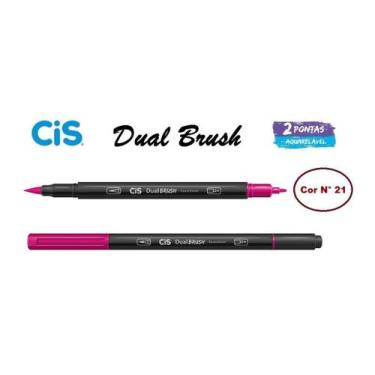 Imagem de Caneta Pincel Cis Dual Brush Pen Aquarelável 21 Magenta